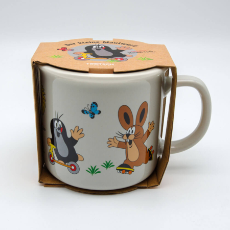 Der kleine Maulwurf Tasse, Motiv Roller und Rollschuhe (Produktfoto)