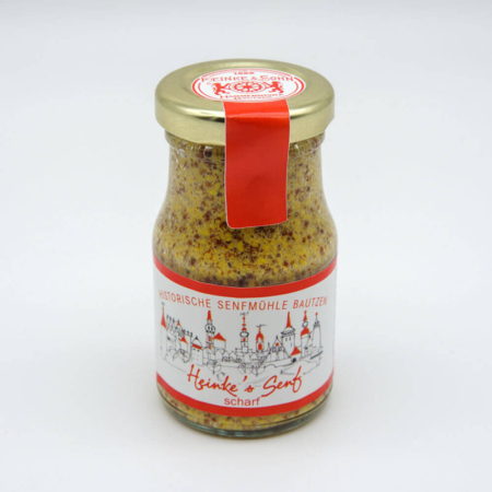 Heinke's Senf scharf im Glas (Produktfoto)